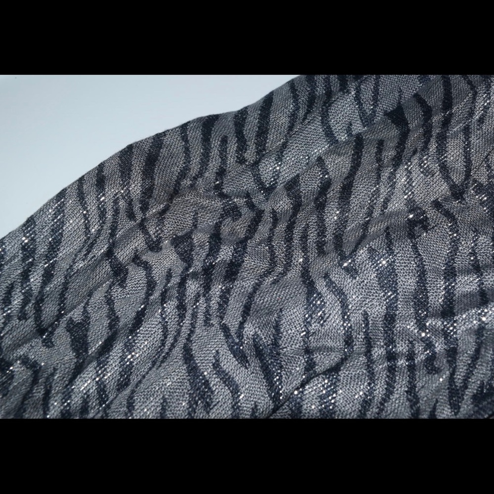 Zebra Print Silver Scarf